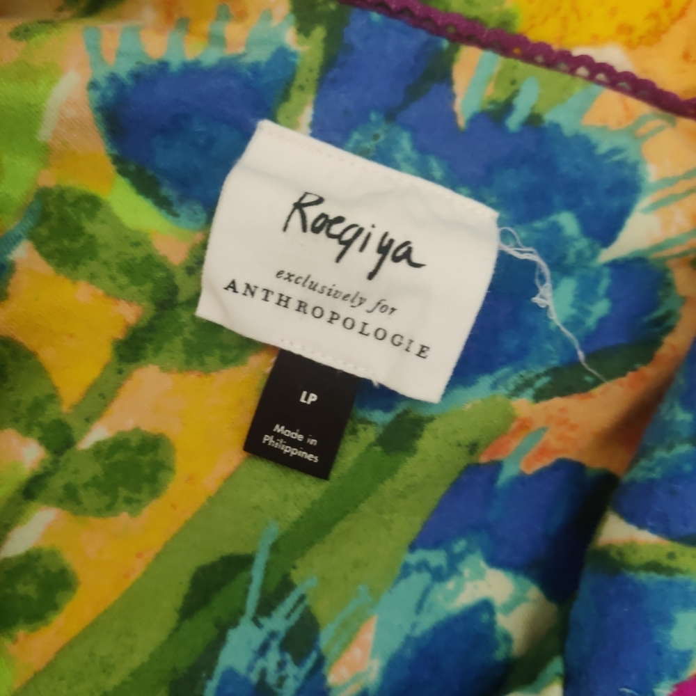 Anthropologie Roeqiya Fris Garden Bloom Pajama Top Colorful Large Petite NWOT - Picture 11 of 14